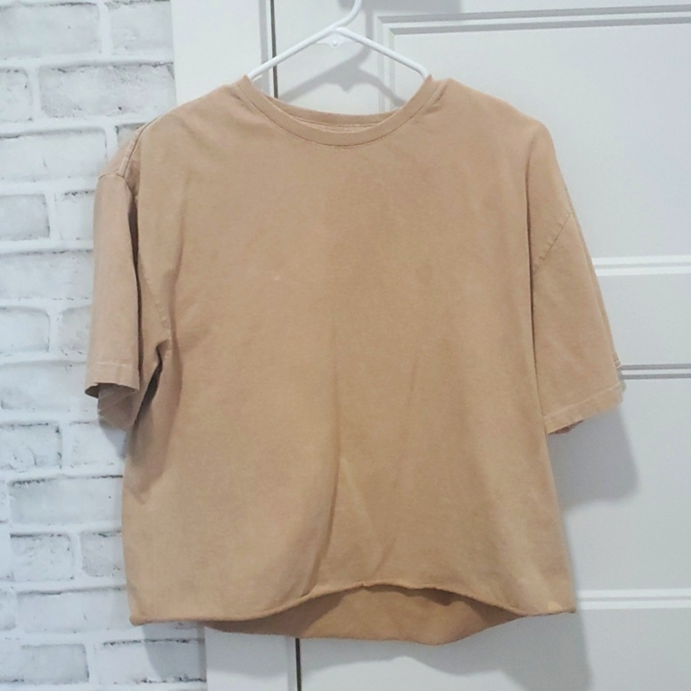 Tan crop top.